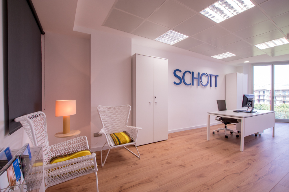 Diseño y decoración de las nuevas oficinas de Schott en Barcelona